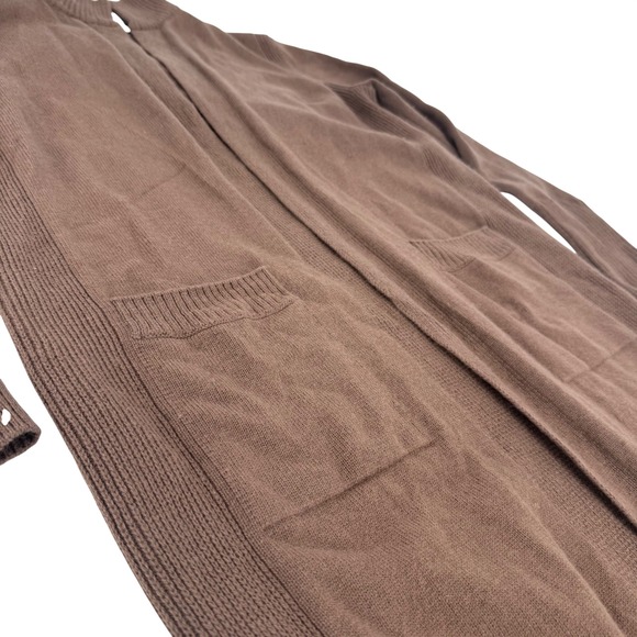 Athleta Alpine Spirit Wrap Cardigan Merino Cashmere Medium Toasted Brown - Picture 4 of 8